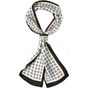 Women Blck White Purse Handbags Satin Scarf Lightweight Fashion Silk Neck Tie